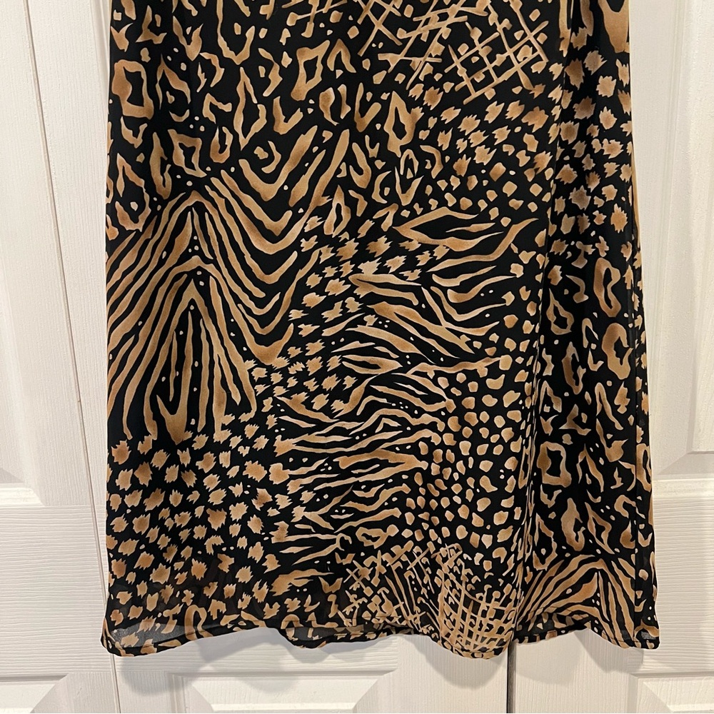 💛 Jaclyn Smith Black and Tan Lined Sleeveless Dress - Size 6 - Picture 3 of 6